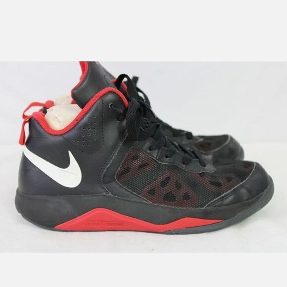 Nike Dual Fusion BB Black Red White Basketball Shoes 537574-001 GS sz 6.5Y. - Picture 1 of 11